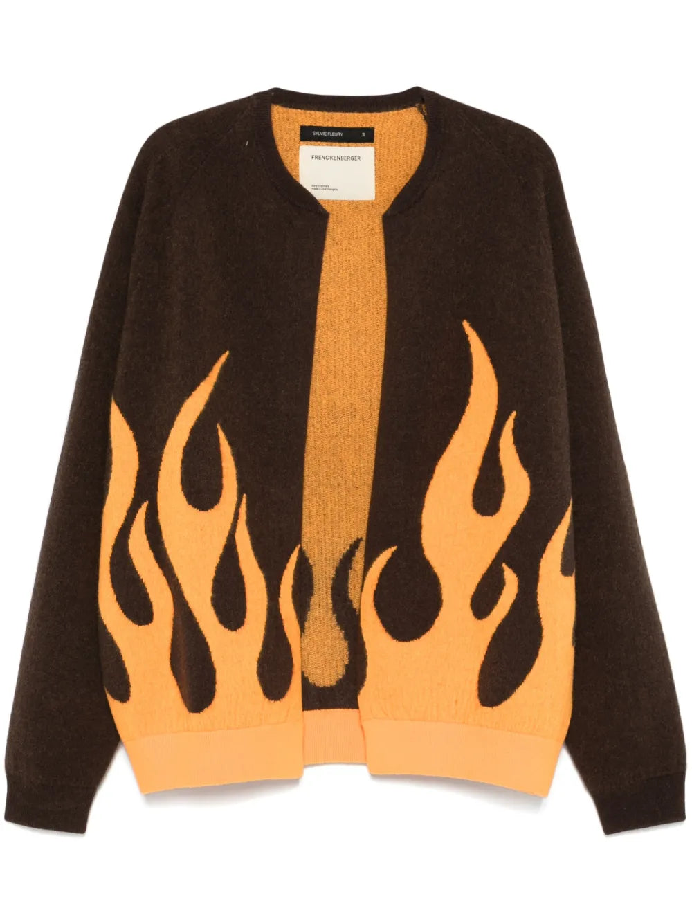 Flame-Jacquard Cardigan