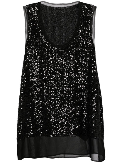 Sequin-Embelished Tank Top