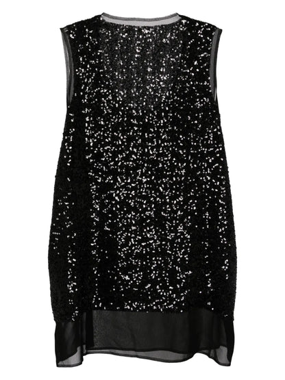 Sequin-Embelished Tank Top