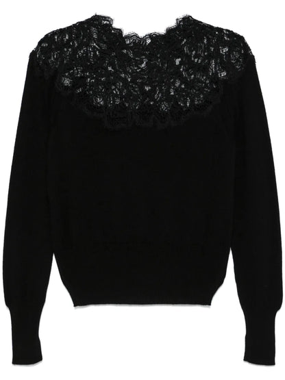 Lace-Detail Cashmere Sweater