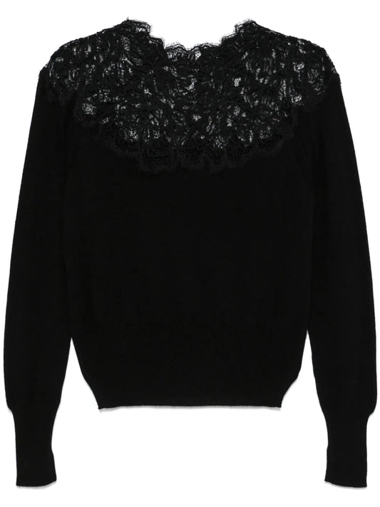 Lace-Detail Cashmere Sweater