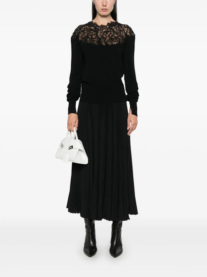 Lace-Detail Cashmere Sweater