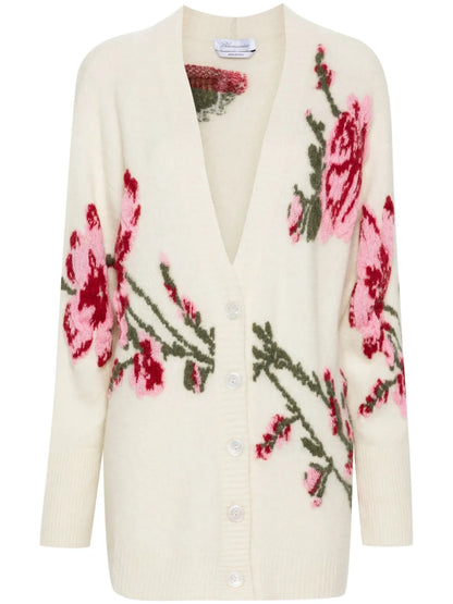 Roses-Jacquard Cardigan