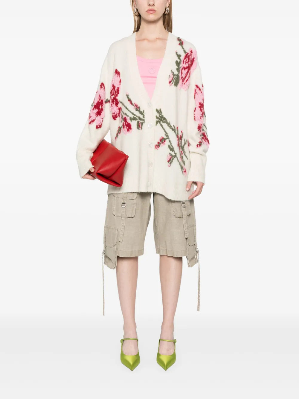Roses-Jacquard Cardigan