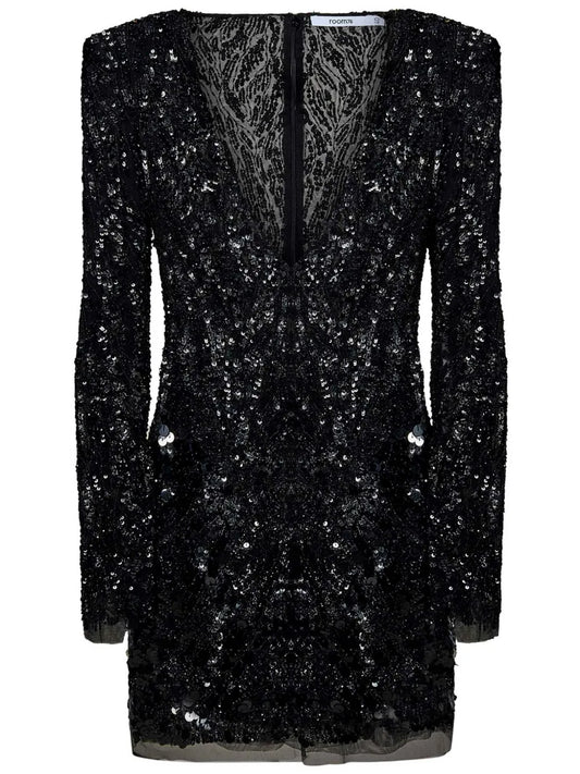 Sequin-Embellished Mini Dress