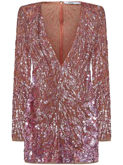 Sequin-Embellished Mini Dress