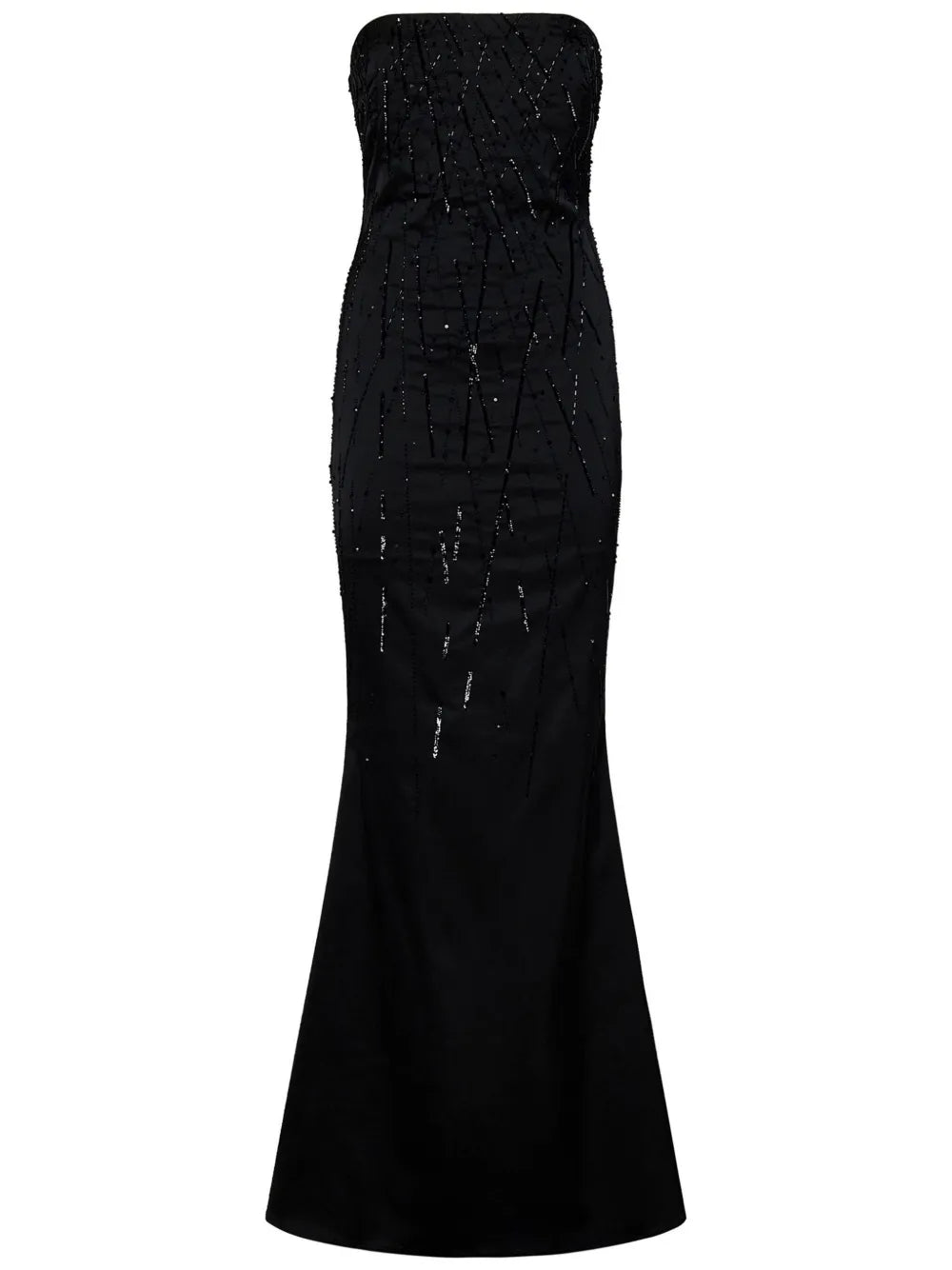 Crystal-Embellished Satin Gown
