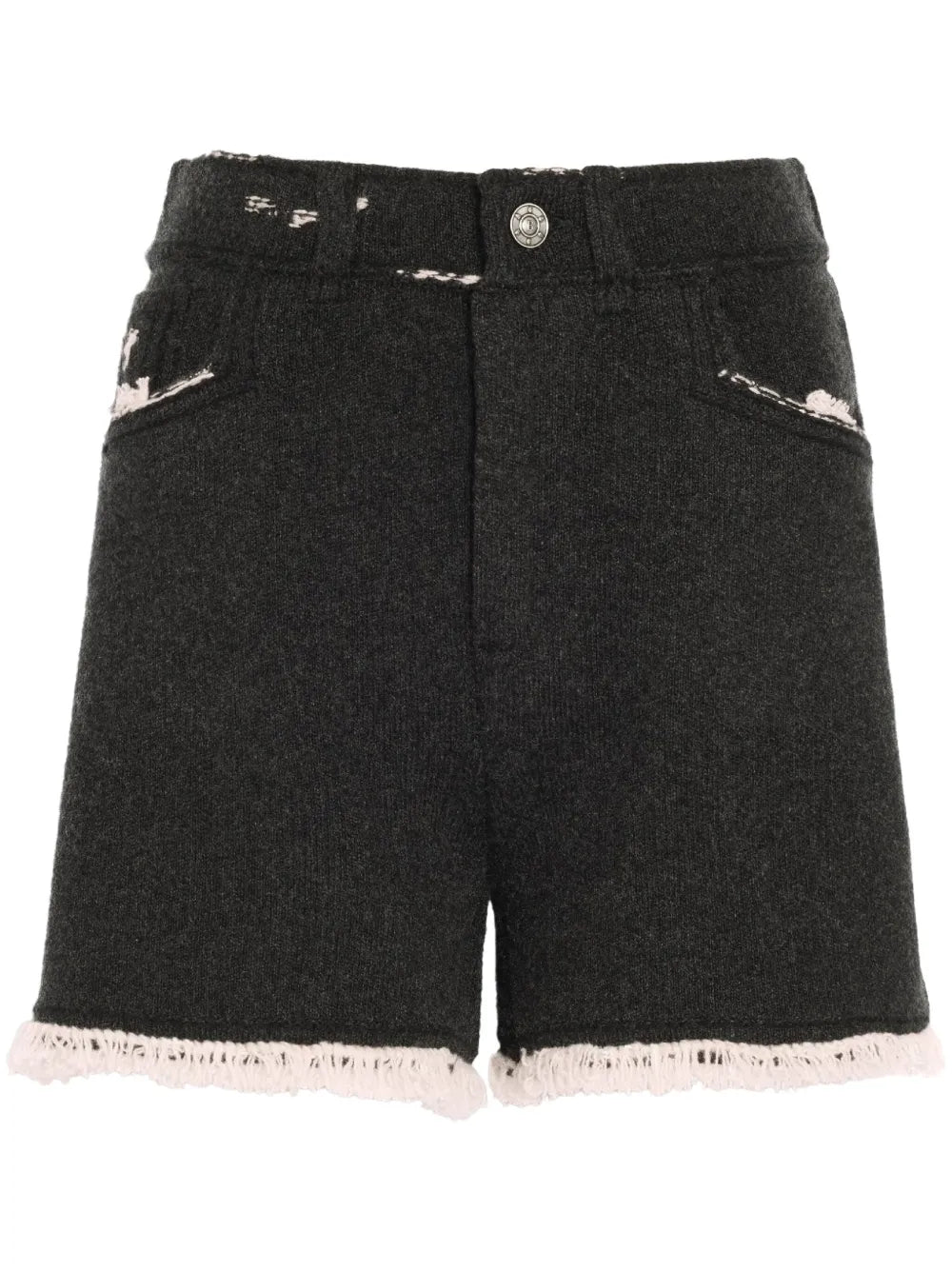 Fine-Knit Fringe-Detail Shorts
