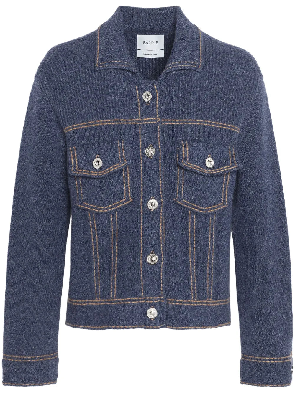 Contrast-Stitch Knitted Jacket