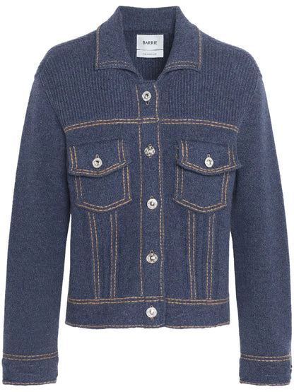 Contrast-Stitch Knitted Jacket
