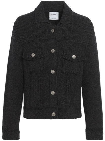 Contrast-Stitch Knitted Jacket