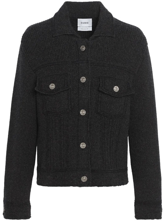 Contrast-Stitch Knitted Jacket