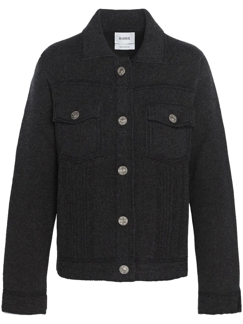 Contrast-Stitching Denim-Effect Jacket