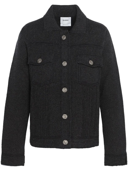Contrast-Stitching Denim-Effect Jacket