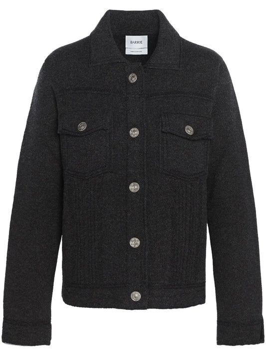 Contrast-Stitching Denim-Effect Jacket