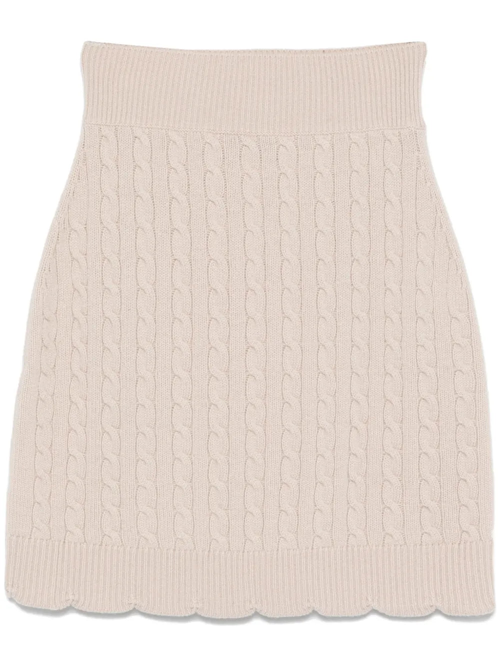 Cable-Knit Merino Wool Mini Skirt