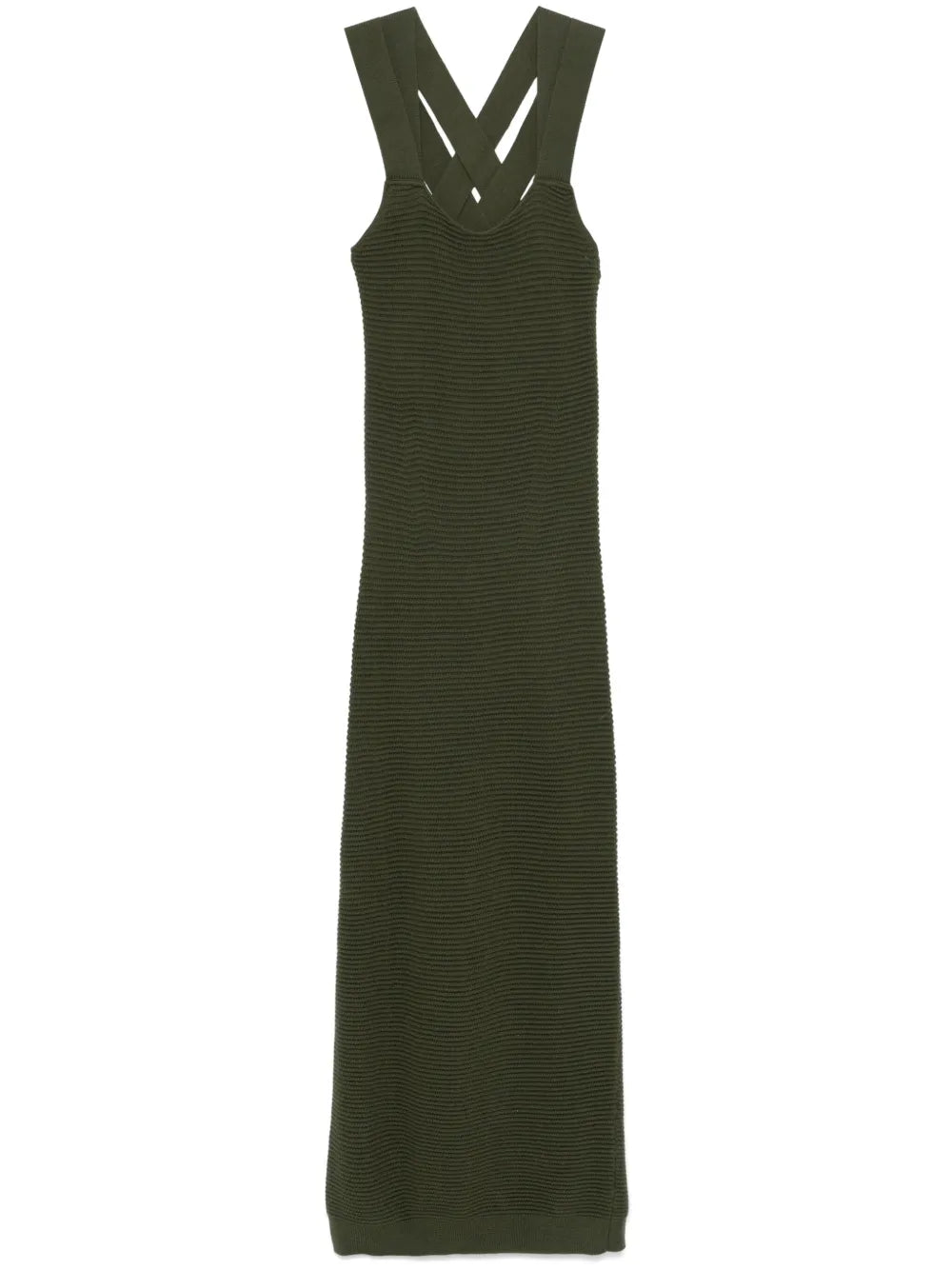 Criss-Cross Virgin Wool Midi Dress