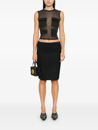 Rear-Slit Mini Skirt