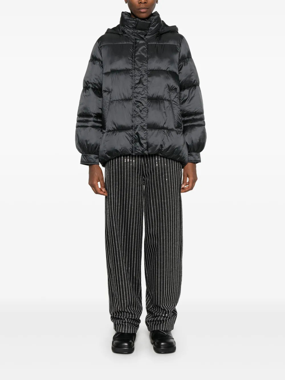 Striped Jacquard Puffer Jacket