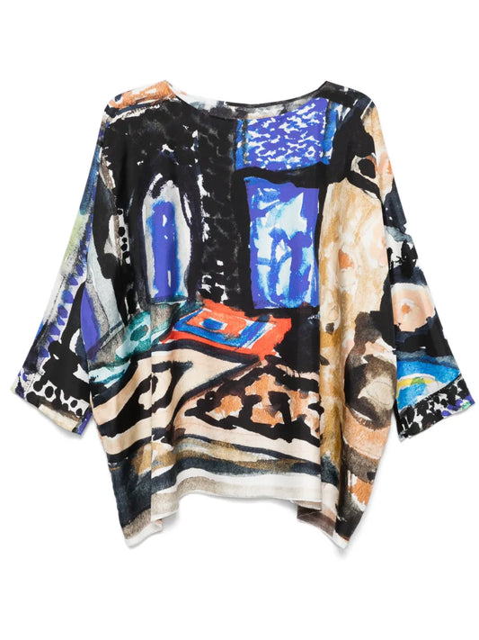 Abstract-Print Blouse