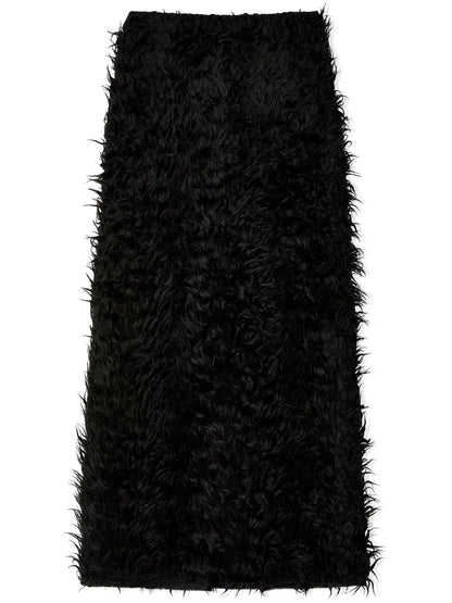 Brushed-Finish Maxi Skirt