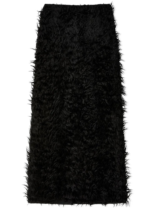 Brushed-Finish Maxi Skirt