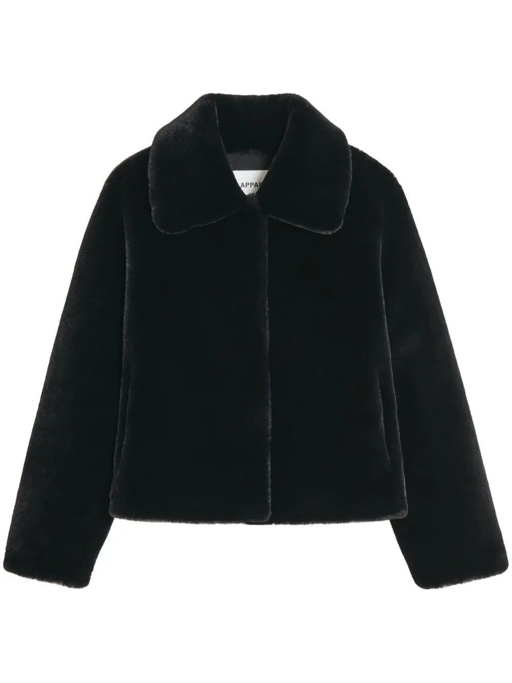 Wide-Collar Faux Fur Jacket