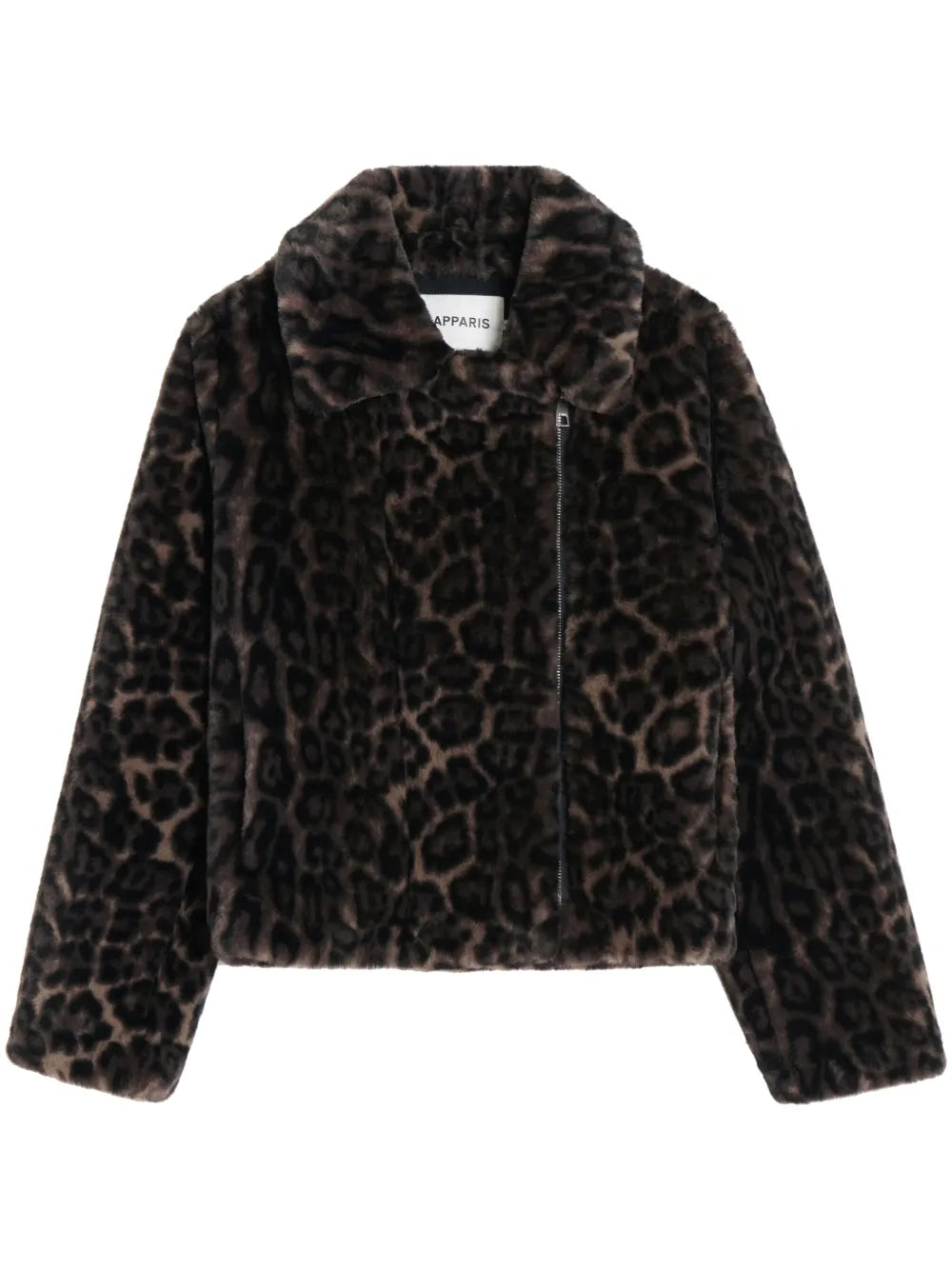Leopard-Print Zippered Faux-Fur Jacket