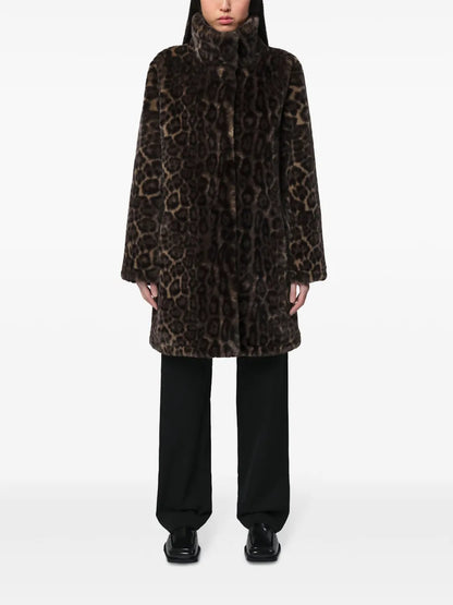 Leopard-Print Faux Fur Coat
