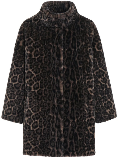 Leopard-Print Faux Fur Coat
