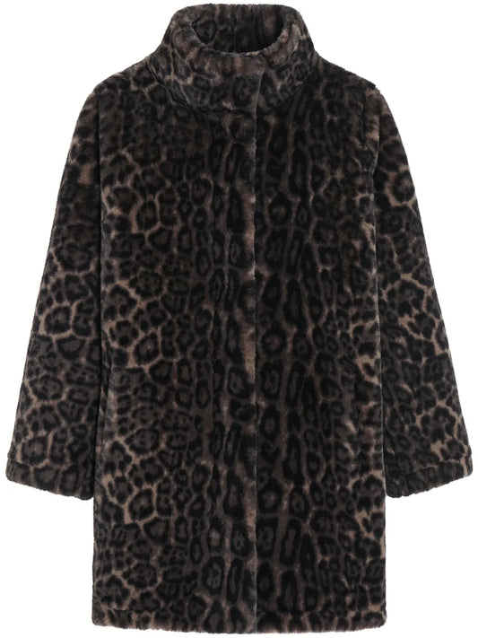 Leopard-Print Faux Fur Coat