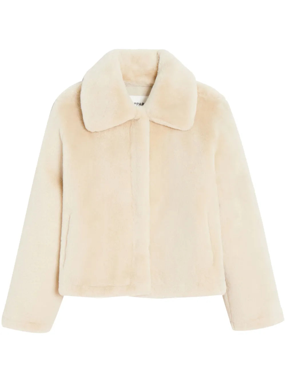Wide-Collar Faux Fur Jacket