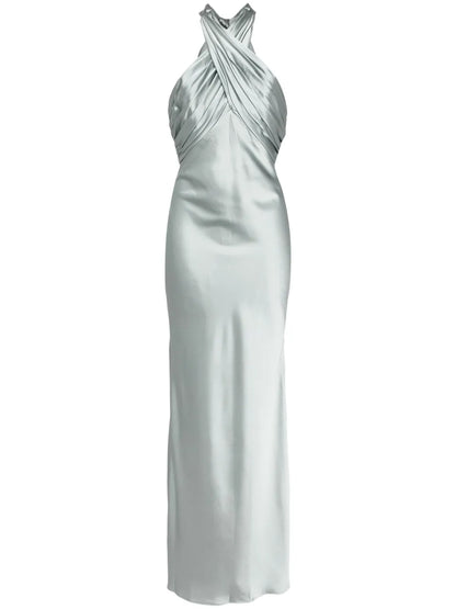Ruched Halter Gown