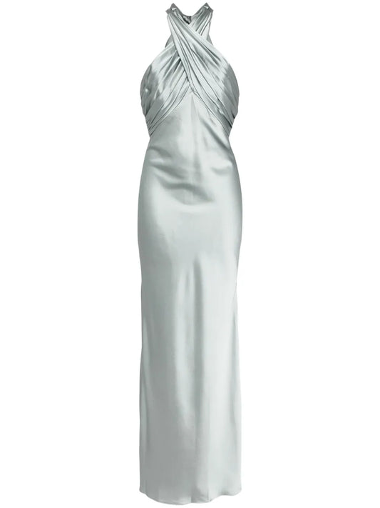 Ruched Halter Gown