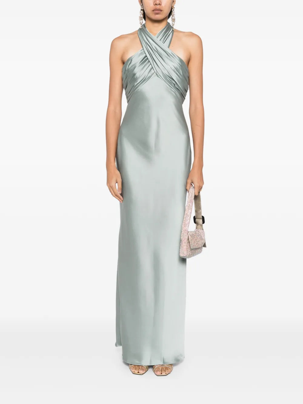 Ruched Halter Gown
