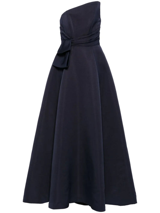 Faille Asymmetric Gown