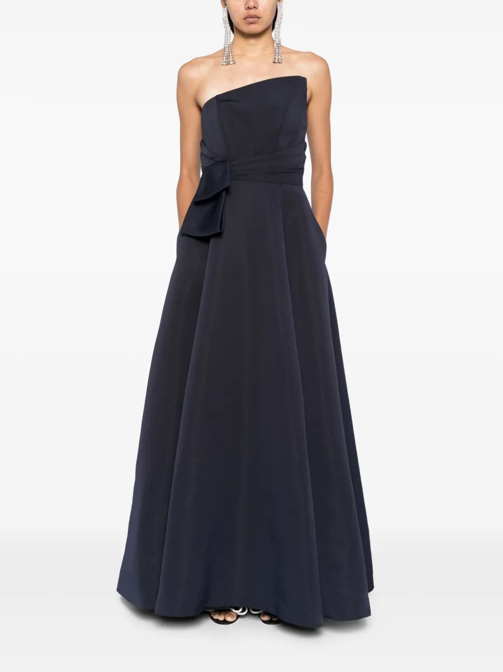 Faille Asymmetric Gown
