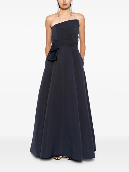 Faille Asymmetric Gown