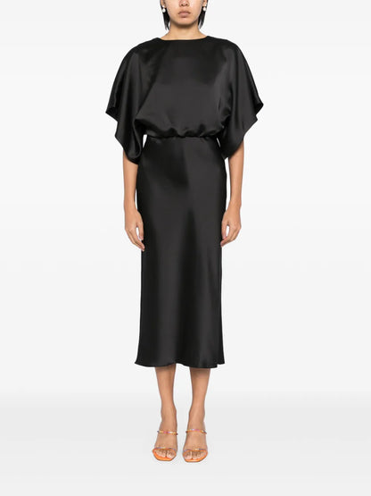 Fluid Satin Midi Dress
