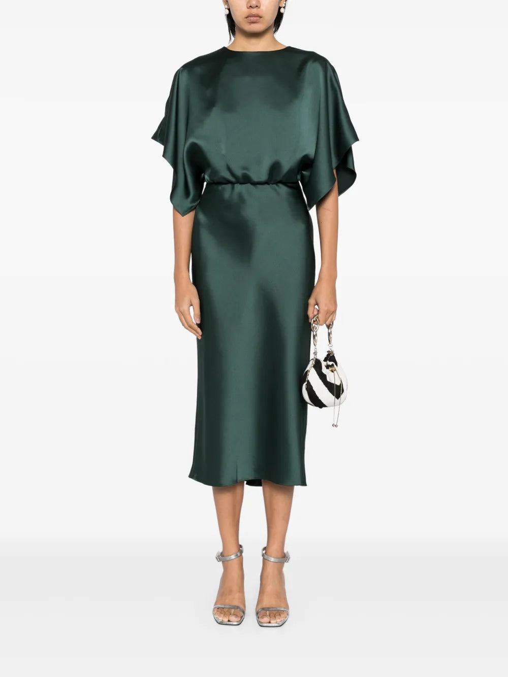 Draped Detailing Midi Dress