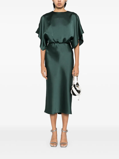 Draped Detailing Midi Dress