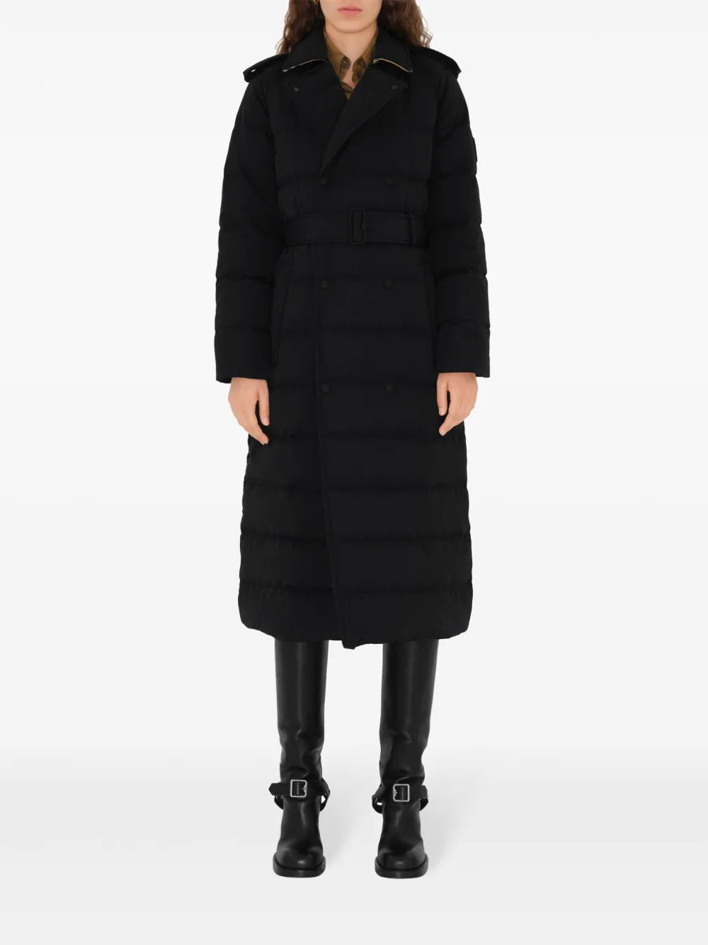 Shield-Appliquéd Puffer Coat