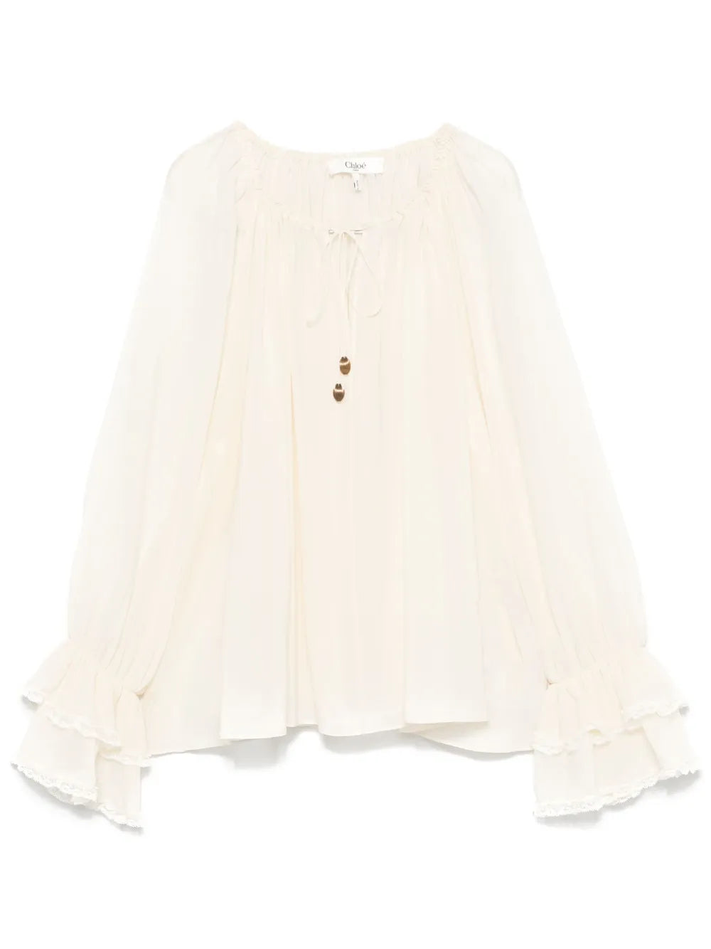 Gathered Silk Blouse