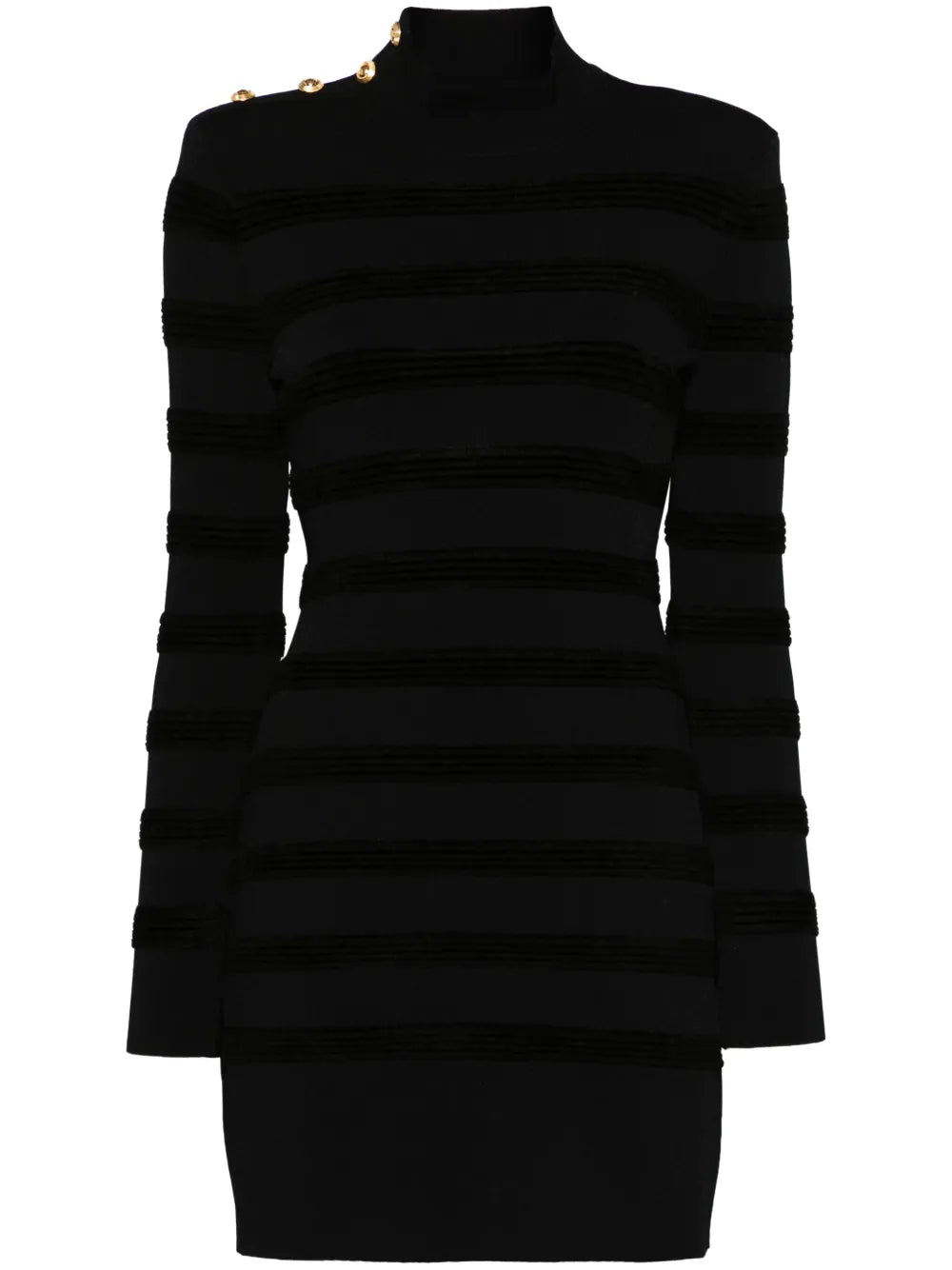 Velvet-Stripe Mini Dress