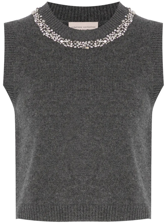 Rhinestone-Embellished Top