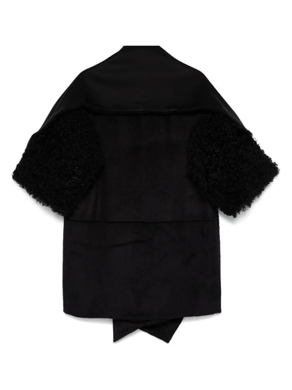 Shearling-Trim Cape