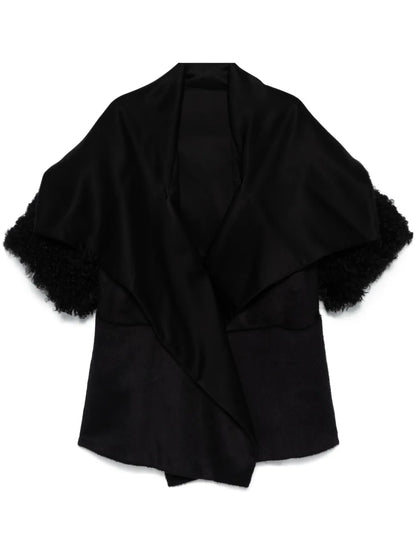 Shearling-Trim Cape