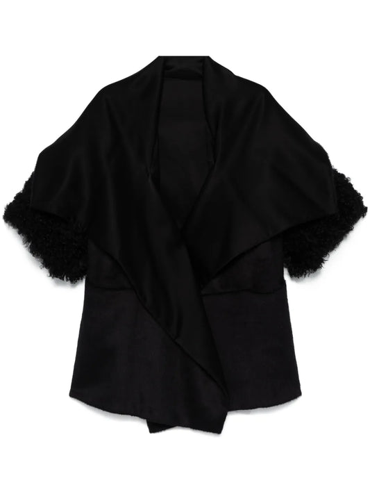 Shearling-Trim Cape