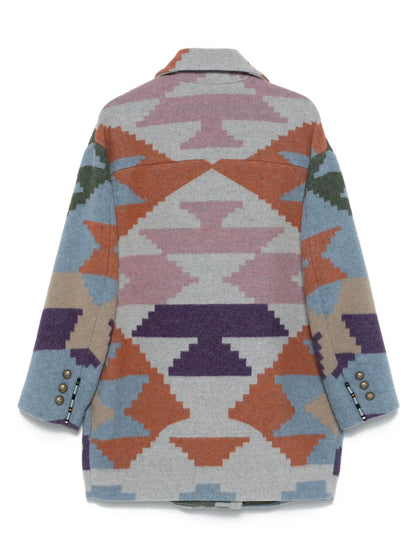 Patterned-Intarsia Coat