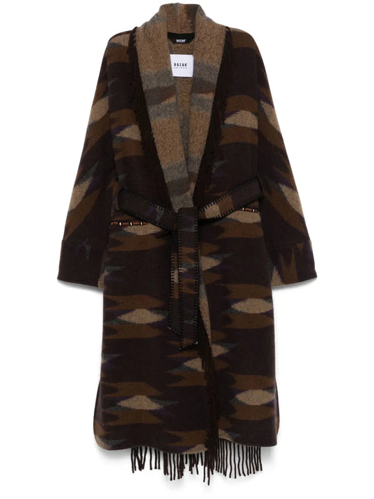 Patterned-Intarsia Coat